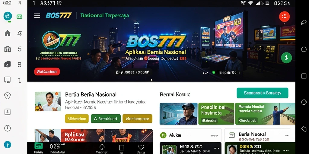 Tampilan antarmuka aplikasi BOS777 yang menarik dan informatif.