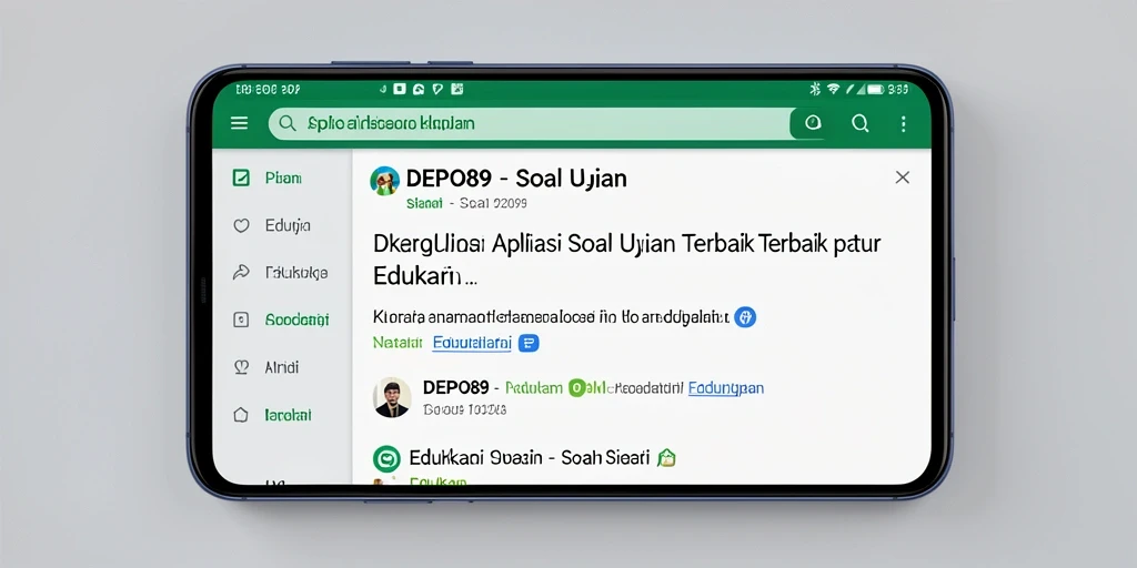 Tampilan antarmuka DEPO89 yang user-friendly untuk belajar soal ujian.