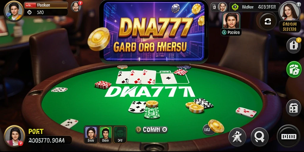 Tampilan antarmuka Poker yang elegan dan interaktif.