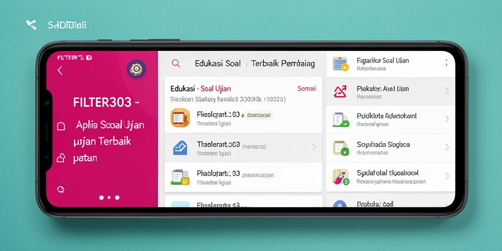 Tampilan antarmuka aplikasi Soal Ujian FILTER303 yang menarik.