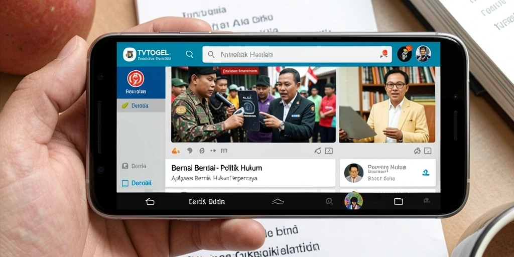 Antarmuka aplikasi TVTOGEL menampilkan berita politik dan hukum terkini dengan jelas.