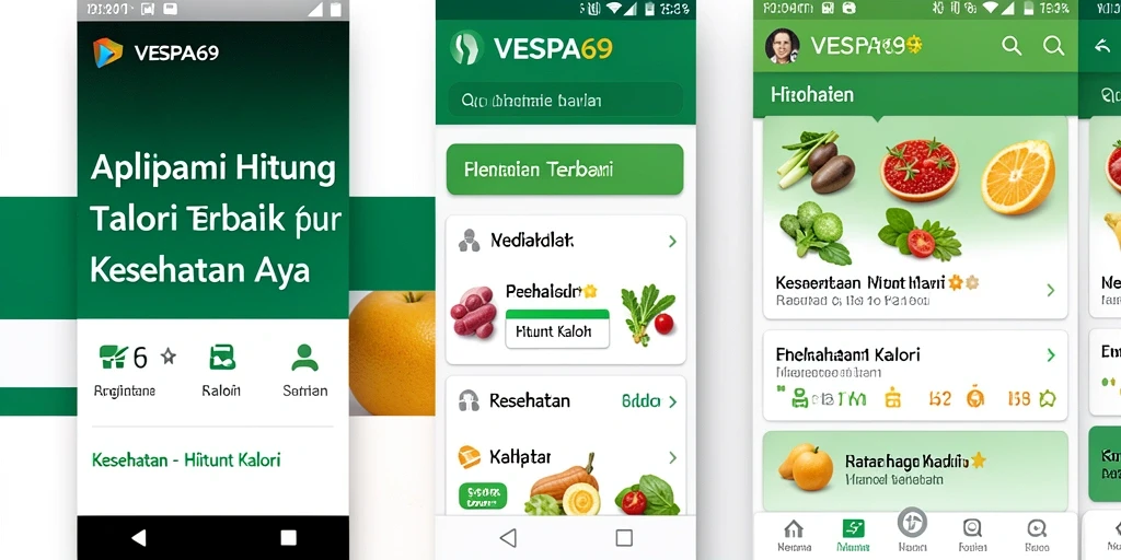 Antarmuka VESPA69 yang sederhana dan informatif untuk menghitung kalori.